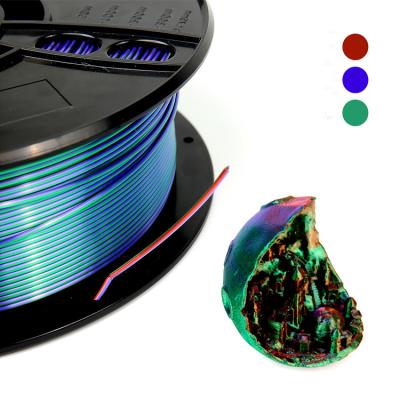 China Tricolor Multicolor3d PLA Printer 1kg PLA Silk Filament For 3d Printing 1.75mm Plastic Material for sale