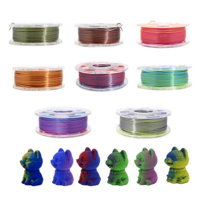 China PLA Colors 2 in 1 Plastic 3D Rods Dual Color Filament PLA Magic Color PLA 1KG 3d Printer Silk Filament for sale