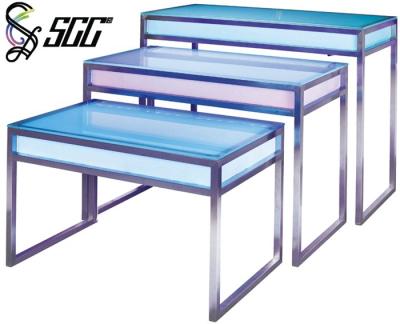 China LED Light Rectanglar Buffet Table for Restaurant , Commercial Buffet Table for sale