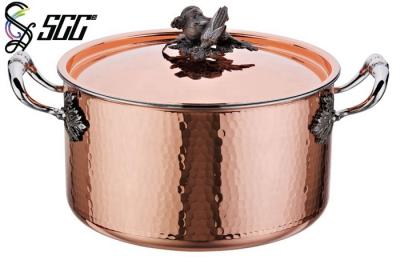 China Hotel And Restaurant Use Polished Stainless Steel Tri-Ply Copper Cookware For Serving Buffet Food for sale