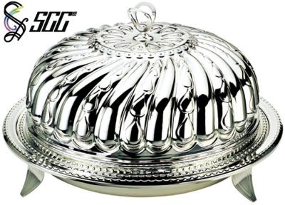 China Superior Silver Plated Cake Dome Plate Covers Round Water - Drop Pattern for sale