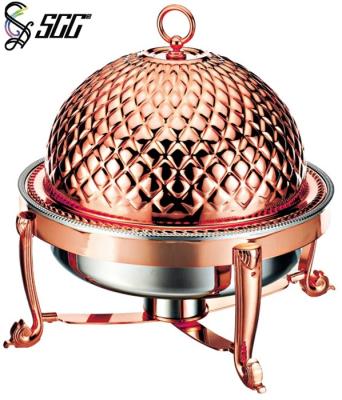 China Rose Golden Plated Plate Dome Covers , Oval Crown Water - Drop Pattern for sale