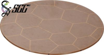 China Round Glass Buffet Serving Trays , Buffet Display Risers For Banquet with Laser Logo for sale