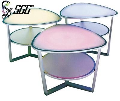 China Multi Height Arcylic Top Stainless Steel Buffet Table with Colorful LED Lighting for sale