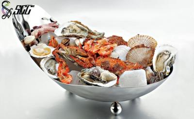 China Mirror Polished 18 / 10 Stainless Steel Serving Bowls for Seafood / Salad / Fruit / Vegetable , Decoration Bowl with Leg for sale