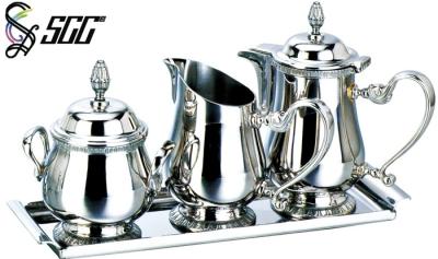 中国 European Coffee Pot , Creamer And Sugar Jug Set Afternoon Tea Tableware For Buffet 販売のため