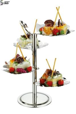 China 4 van het de Vorm Decoratieve Dessert van de rijenboom de Vertoningstribunes voor Hotelbuffet Te koop