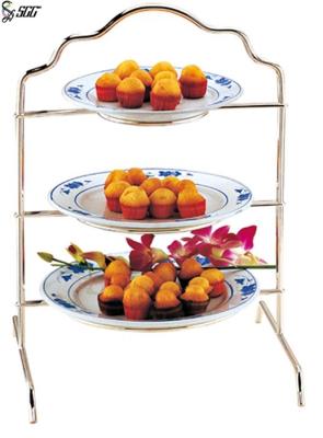 China Three Tiered Rectangle Dessert Display Stands For Cafe , Small Cupcakes Display Stand for sale