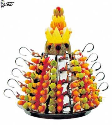 China Modern 5 Tiers Stainless Steel Spoons Buffet Tower For Desert Or Fruit for sale