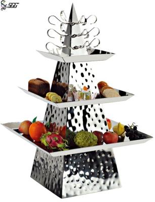 China Detachable Multi Tiered Buffet Stand Stainless Steel Display Tower for sale