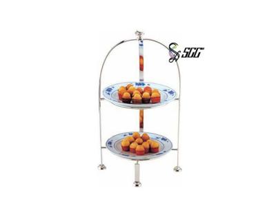 China Custom Made Decorative 2 Tier Cake Stand Stainless Steel 304 Eco Friendly for sale