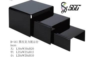 China 3 Tiers Black Acrylic Buffet Risers / Buffet Display Riser Step-shaped For Hotel for sale