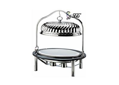 China Stainless Steel Food Warmer Oval Hanging Chafing Dish for Buffet for sale