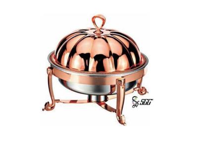 China Exquisite Pumpkin Shape Rose Gold Plated Chafing Dish for Buffet Banquet for sale