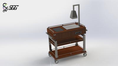 China Beef Carving Trolley With Heating Lamp Mobile Portable Buffet Stations For Star Hotels for sale