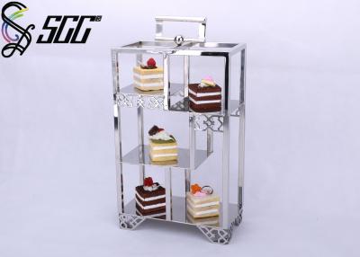 China 1.5mm Thickness Rectangular Dessert Display Stands with Polished Finish for Festival / Celebration for sale