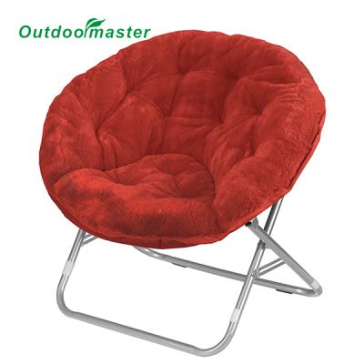 China Moon Chair Indoor Outdoor Soft Metal Frame Fabric Cushion Filled Moon Chair for sale