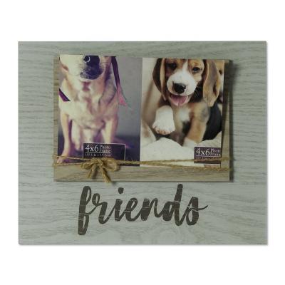 China OEM friends wood table factory printed signs posed frame customized card holder photo table wood frame wood plaque for sale