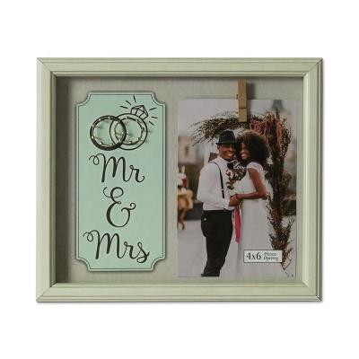 China Mr. Customized Wholesale 8x10 Picture Frame Table Newlywed Photo Gift &Mrs. White Photo Frame to Wedding Shadow Box Showcase for sale