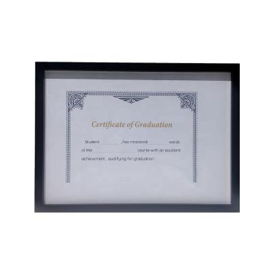 China Table Top and Wall Mount A4 Certificate Frame Graduation Photo Frame Black Wooden MDF Frame for Tabletop Hanging and Display for sale