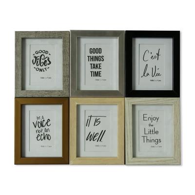 China Factory Wholesale Mini Picture Frame Display Photo With White Mat 3.5x4.5 Inch Set Collage 6 Photo Frame Home Decor Table Frame for sale