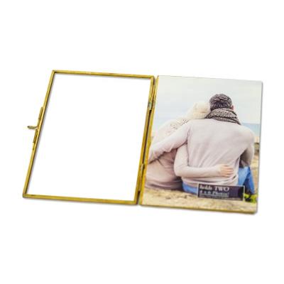 China Wall Hanging Factory Folding 4x6 Picture Frames Antique Gold Metal Frame with Locked Closure of Wall Hanging Specimen Picture Floating Frame for sale