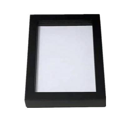 China Wholesale Customized Modern Black Wood White 4x6 5x7 8x10 2.5cm Shadow Box Sight Depth MDF Photo Frame For Tabletop Display for sale