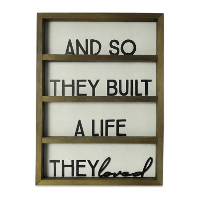 China Europe Factory Manufacture Printed OEM Wood Box Framed Inspirational Wood Plaque Signs With Sayings For Wall Art Farmhouse Home Decor for sale