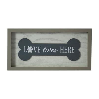 China USA Factory Printed Love Lives Here Sign Plaque Wood Photo Frame For Wall Art Bedroom Farmhouse Home Decor Wood Box Framed for sale