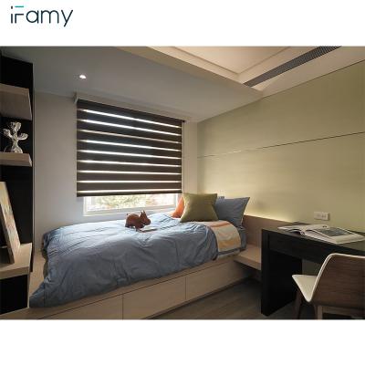 China Blackout stock faux wood color shangri vertical zebra la zebra blinds roller blinds for hotel project for sale