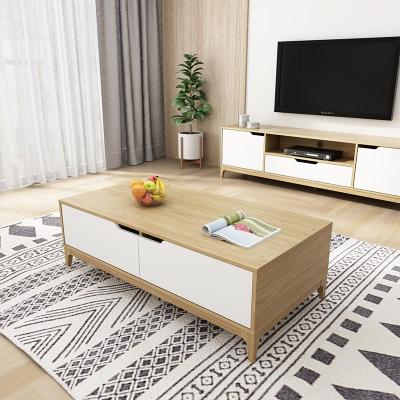 China PANEL Small Apartment Furniture Storage Coffee Table MDF Tea Table Set for sale