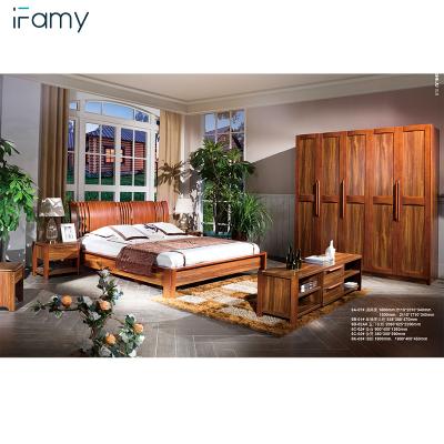 China Modern Full Apartment Furniture MDF Set Teak Bed Tall Bedroom Furniture for sale