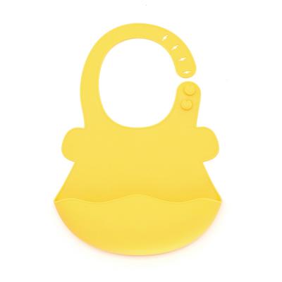 China BPA Free Waterproof Baby Bib with Adjustable Pouch Food Grade Silicone Snaps Feeding Bibs for Infants Low MOQ for sale