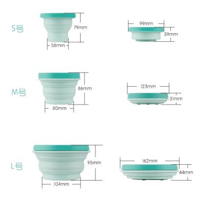 China BPA BPA Free Silicone Food Frade Folding Bowl Infant Feeding Free Folding Bowl For Camping Low MOQ SIZE M for sale