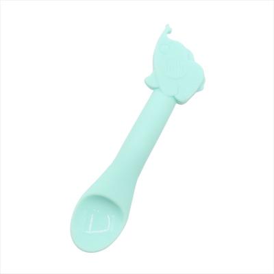 China Food Grade BPA Silicone Toddler Spoon Animal Free Shape Pouch BPA Free Spoon For Baby for sale