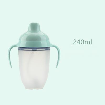 China BPA Free 240ml Feeding Water Cup Food Grade Silicone Baby Bottle BPA Free Newborn Care Bottle Low MOQ for sale