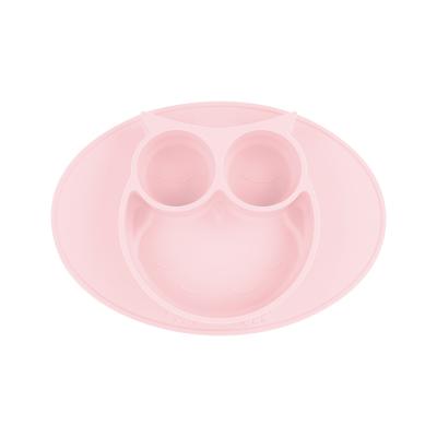 China Baby Feeding Dish Dino Bowl Food Grade Kids BPA Free Silicone Suction Dinner Place Mat Kids Learning Utensil Ready Stock for sale