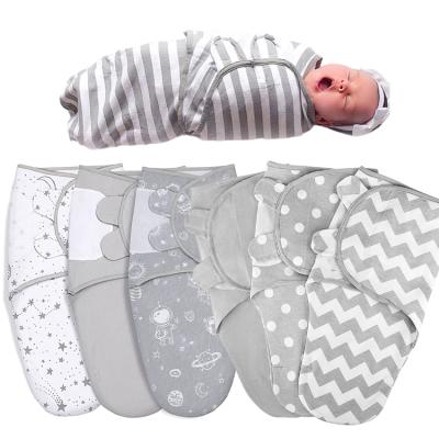 China Wearable Factory Custom Baby Cotton Knit Wrap Easy Adjustable Swaddle Receiving Wearable Sleep Cover Bag For Newborn Boys Girls for sale