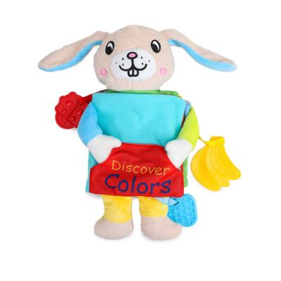 China 2021 Fashionable The New Design Of The Rabbit Learned Book Toys Baby Soft Cloth Book With Teether for sale