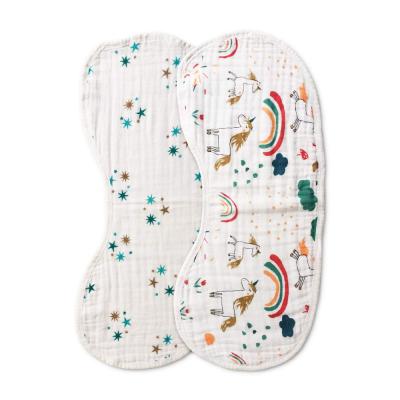 China Wholesale BPA Free Customize Best Suit Double Layers Muslin Infant Newborn Baby Bibs Burp Cloths for sale