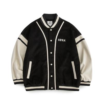 China Adam Freak Fashion Green Black Baseball Collar Cotton Oem Boy Regular College Jacket for sale