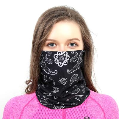 China Eco-Friendly Eco-Friendly Recyclable Protective Recyclable Paisley Face Mask Headband Paisley Face Mask Scarf Black Tubular Elastic Face Turban For Women Men for sale