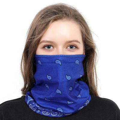 China Eco-Friendly Recyclable Face Mask Bandana Face Mask Neck Warmer Printed African Head Wrap Turbans Paisley Print UV Resistance Sport Outdoor For Woman for sale