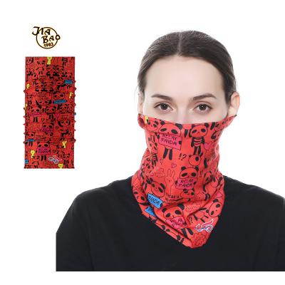 China Cute Multifunctional Women Hijab Bandana Facemask Warmers Deportiva Panda Half Face Mask Recyclable Eco-friendly Cute Scarf for sale