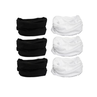 China European and American Style 6 Pcs Outside Activity Neck Warmer Black and White Head Scarf Face Masks Plain Mask Tubular Bandana Thick Leathers for Women Men for sale