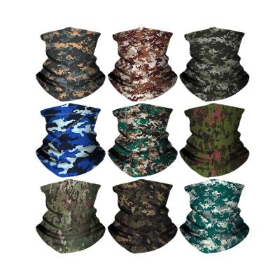 China 9PCS Eco-friendly Recyclable Multifunctional Camouflage Neck Face Mask Tube Bandana Polish Face Shield Headwear For Fishing Recycling for sale