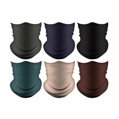 China Custom Recycling 6 Pcs Neck Tube Solid Color Polyester Eco-Friendly Recyclable Promotional Cheap Neck Warmer Seamless 100% Bandana for sale