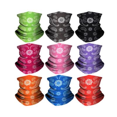 China Wholesale Recyclable Eco-Friendly Paisley Tubular Bandana 9PCS Polyester Durag Neck Cuff Scarf 100% Silky For Outdoor for sale