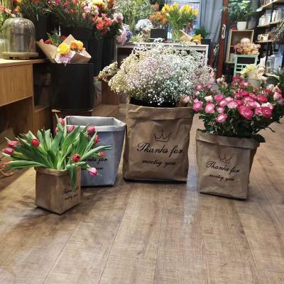 China High QUWaterproof Packaging Tondo Paper Bag Factory Florist Handmade Bouquet Plant Flower Bag for sale