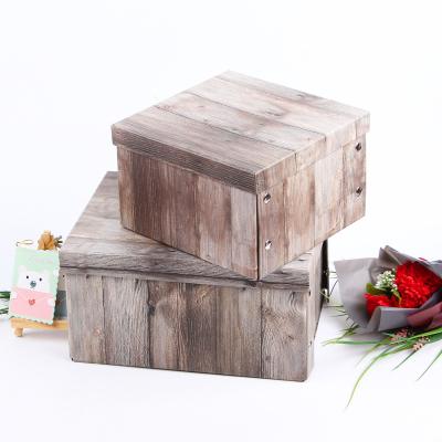 China Vintage Paper Box Design Handmade Packaging Wooden Gift Box Cardboard Jewelry Box for sale